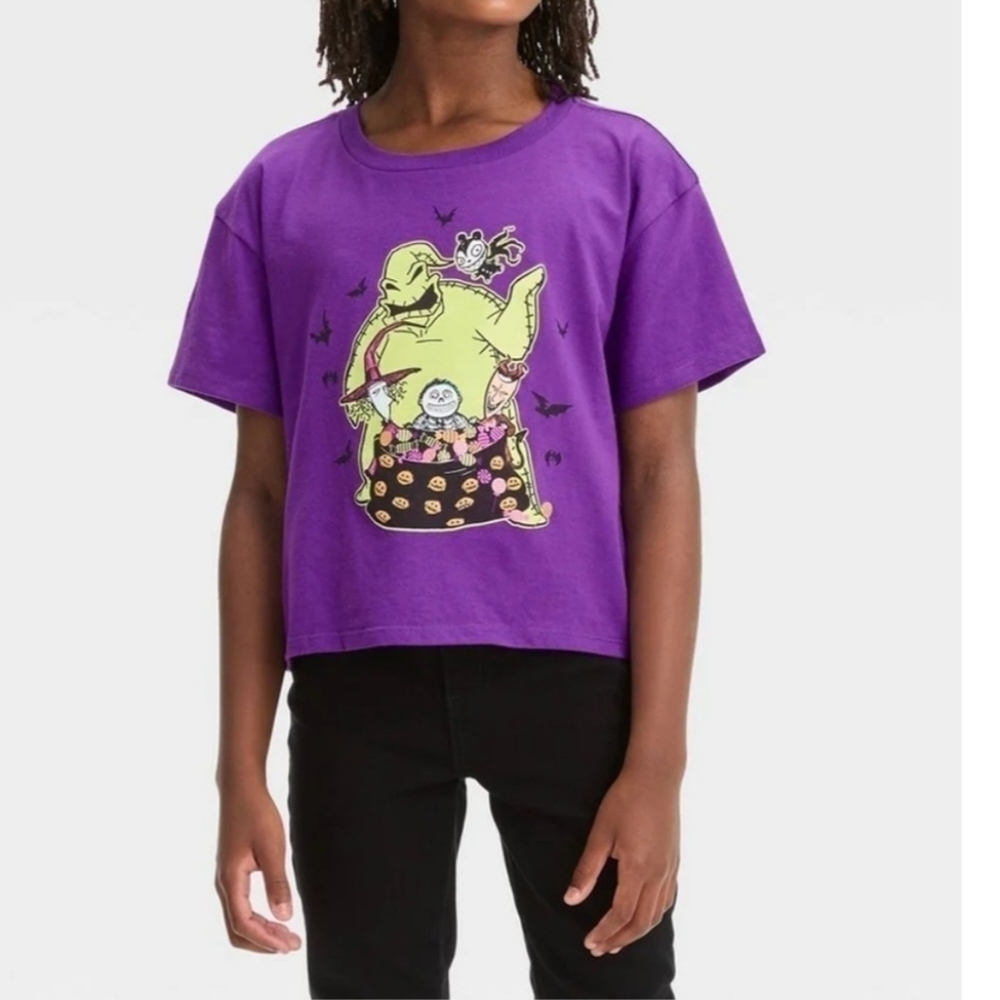 NWT Disney The Nightmare Before Christmas Oogy Boogy Purple Graphic Tee T-Shirt